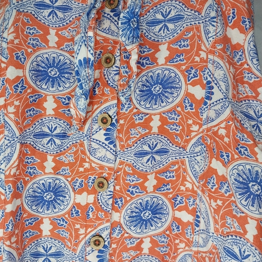 Maeve Halter Slim Mini Dress Anthropologie Button Printed V Neck - Picture 3 of 14